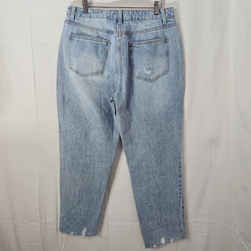 NWT No Boundaries Jeans Juniors 13 Super High Rise Slim Straight Raw Hem Denim - Picture 2 of 11